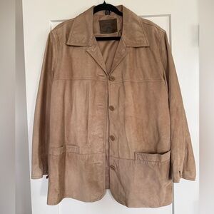 Vintage St. Johnβs Bay Tan or Beige Suede chore jacket size L